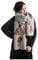 UK_Stone Damen Fuchs Pattern Khaki Schal Halstuch Gross Poncho mit Quaste