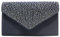 wocharm Womens Ladies Satin Diamante Clutch Bag Envelope Handbag Evening Bridal Bag Wedding Fashion Prom Vintage Shoulder Bags(Navy blue)