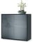 Vladon Sideboard Ben, Made in Germany, Kommode mit 2 Türen und 2 Schubladen, Schwarz matt/Grau Hochglanz (79 x 74 x 36 cm)