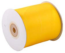 Satinband 75mm x 20m Rolle - FARBAUSWAHL in 3/6/12/25/38/50/75/100mm - farbecht & waschbar - Schleifenband für Hochzeit - Geschenkband zum Verpacken Dekorieren Basteln - Gelb 645