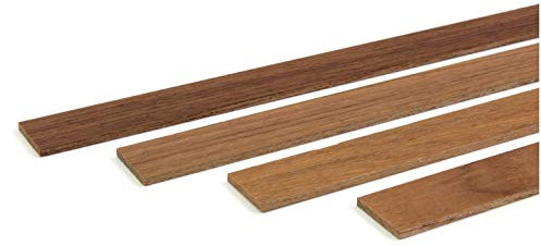 Wodewa Baguette murale en teck huilé de 1 m 30 x 4 mm pour revêtement mural, plafond, couverture, bricolage