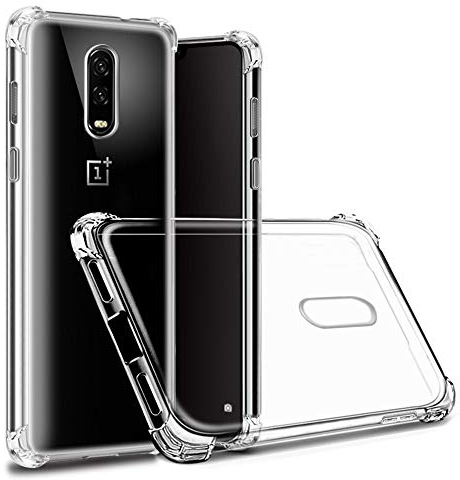 Hually OnePlus 6T Hülle, Transparent Dünn Case Schutzhülle Silikon Klar Slim Stoßfest Clear TPU Bumper Cover für OnePlus 6T