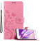 Cadorabo Hülle kompatibel mit Apple iPhone 6 / 6S Blumen Design aus Kunst Leder Flip Klappbare Stoßfeste Magnetische [Standfunktion] [Kartenfächern] Cover Hülle für iPhone 6 / 6S Tasche in Rosa