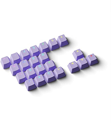 HK Gaming Rubber Keycaps | Anti-Slip Texture | Doubleshot Backlit Keycap Set | 23 OEM Profile Keys | For Mechanical Keyboard | Compatible with Cherry MX, Gateron, Kailh | Lavender