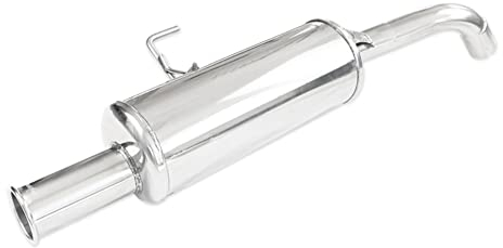 InoXcar 100% Edelstahl Sportauspuff kompatibel mit Renault Clio II RS 2.0 Phase 1 172PS 2000-2001 1x76mm Retro Style