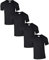 Pack of 4 Premium Crew Neck T-Shirt Plain Regular Fit Short Sleeve 100% Cotton 180gsm XL Black