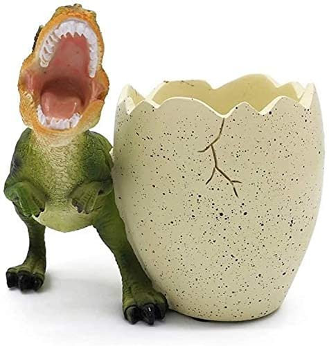 Qiuerte 1 pot à crayons en forme d'œuf de dinosaure T-Rex pour fournitures de bureau, pot à stylos, pot de rangement, boîte de papeterie, organisateur de fête dinosaure,(style A)