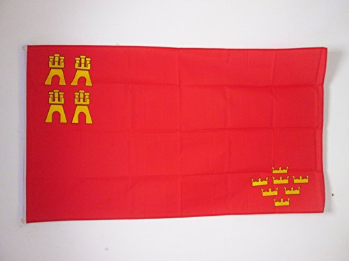 AZ FLAG - Bandera Región De Murcia - 90x60 cm - Bandera Murciana 100% Poliéster Con Ojales de Metal integrados - 50g - Colores Vivos Y Resistente A La Decoloración