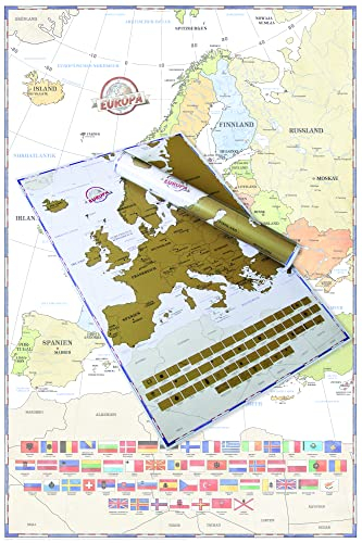 empireposter Rubbelkarte Landkarten Politische Europakarte Grösse 61x91,5 - Neue Edition