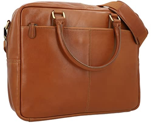 Gusti Premium Gepäckträgertasche Leder - Kurt S. Packtasche mit Schultergurt Fahrradtasche Umhängetasche Aktentasche Ledertasche Vintage Leder Braun