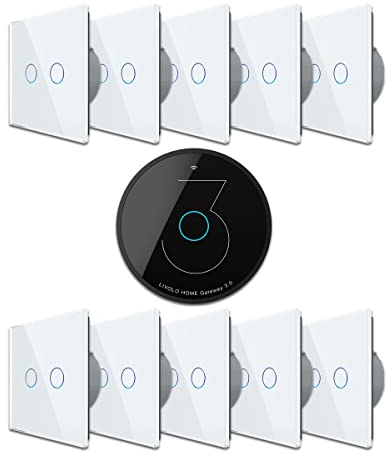 Livolo ZigBee Vorteilspaket 10x Rollladenschalter Jalousie/Markiese Smart Home Steuerung via Zigbee Gateway 3.0