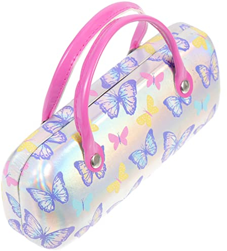 Healvian Brillenetui Hardcase Brillenetui Kinder Schmetterling Damen Tragbare Kinder mit Griff Sonnenbrillen Hartschale Brillenbox