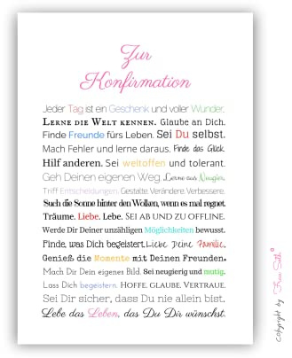 Frau Soth Konfirmation Mädchen Geschenk Poster Kunstdruck Bild A4