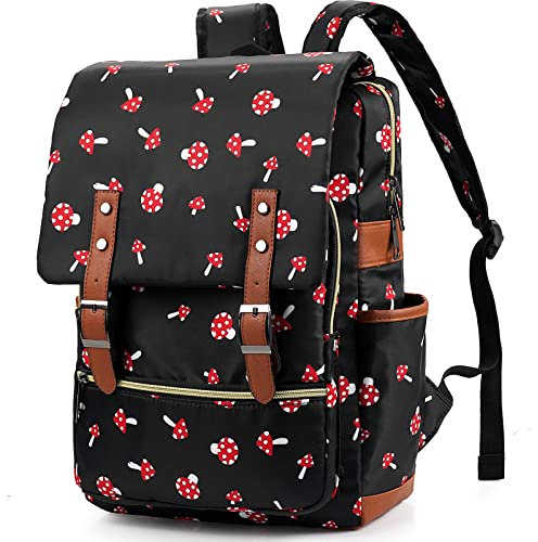 Junlion Slim Laptop Backpack College Student School Bag Travel Rucksack Daypack Mushroom
