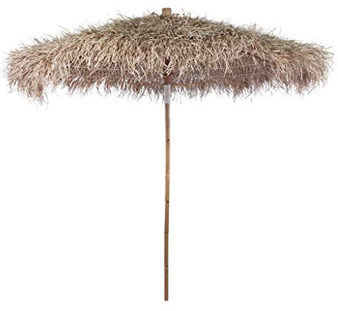 APCSA Home & Garden Sonnenschirm aus Bambus, mit Bananenblatt-Dach, 210 cm, Rasen & Garten