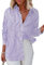 Homlan Camicetta da Donna a Maniche Lunghe, Casual, con Scollo a V, con Bottoni, Viola, S