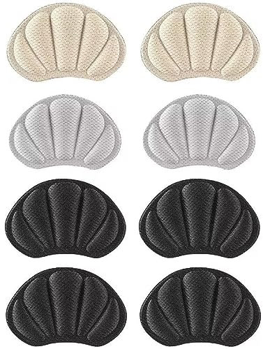 RGZ 4 Paar Fersenpads Bequeme Einlegesohlen für zu große Schuhe Schwammschuh Pads Sticker Hoher Fersengriff verhindert Reibung Fußpflege Fersenschutz Schuhfüller Einsätze