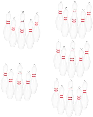Cabilock 30 Stk Bowling-zubehör Sport-schlüsselanhänger Sportliche Reize Geschenke Für Bowling-fans Bowlingkugel-anhänger Mini-bowling-schlüsselanhänger Kind Metall Pvc Baseball Weiß