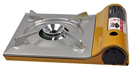 Camping Stove Ultra-thin Cassette Stove Picnic Stove Portable Camping Household Gas Stove Hot Pot Outdoor Picnic (Size : Black) (Golden)