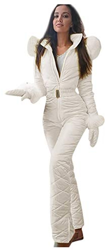 Skianzug Damen Einteiler,Damen Skianzug Schneeanzug Lässig Skioverall Frauen Einteiler Skisuit Wasserdicht Skioverall Wasserdicht Ski Suit Winddicht Skisuit mit Kaputze Reißverschluss Spielanzug
