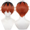 Sousou no Frieren Perücke Schwarz mit Orange Kurzes Glattes Haar mit Pony Kostüm Perücke für Erwachsene Halloween Perücken für Frauen