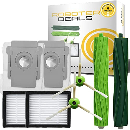 Roboter Deals - Zubehör Set, Ersatzteile Kit für iRobot Roomba Combo i8 u. i8 Plus (2X Filter, 2X Seitenbürste, 2X Hauptbürste, 2X Beutel) Staubsaugroboter