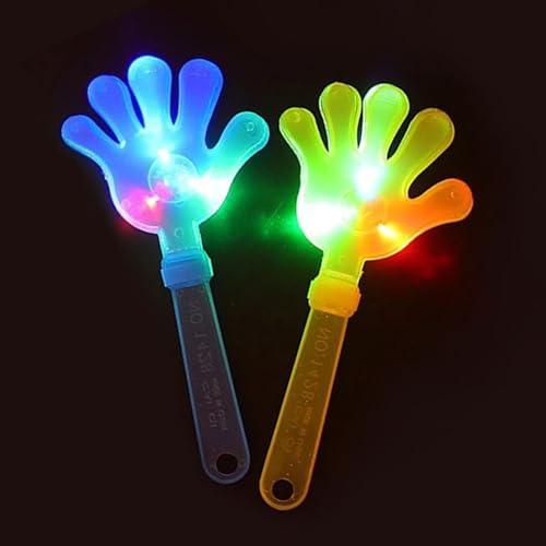 Clapping Hands, Mini Claquettes Main, Fabricants de Main de Bruit, Jouet De Battant À Main, Accessoires pour Atmosphère Festive avec Lumière pour Fêtes D'enfants, événements Sportifs, 24cm * 2