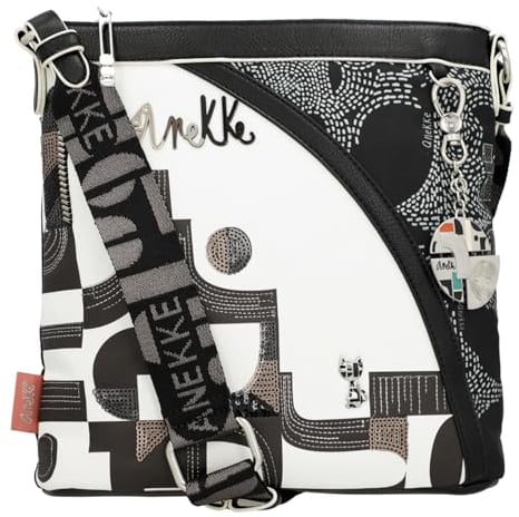 Anekke Peace & Love Nature Sixties Square Crossbody Bag Black & White