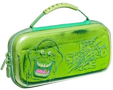 Numskull Custodia Rigida da Viaggio Ufficiale Ghostbusters Slimer per Nintendo Switch e Modello OLED 2021 – Contiene 10 Giochi e Accessori per Switch