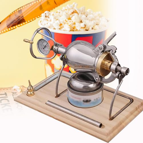 WDDEYYDS Popcorn machine with pressure gauge 300ml stainless steel popcorn machine mini retro sweet salty popcorn maker for cinema home cinema