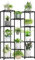 Bamworld Pflanzenregal Outdoor Indoor Blumenständer Hoch Pflanzentreppe Blumenständer für Draußen Pflanzenständer Terrasse Balkon Gartendekor (schwarz)