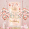 65.Geburtstagsdeko Frauen, Roségold Banner mit Luftballons,65.Geburtstag Dekoration für 65 Jahre Frauen 65th Happy Birthday Geburtstags Türbanner Hintergrund 65. Ballon Jubiläum Geburtstag Party Deko