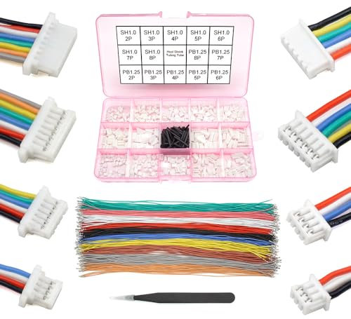 Kit cavi e connettori precrimpati da SH1.0 a PB1.25 compatibile con JST SH 1.0mm Molex PicoBlade 1.25mm per I2C Qwiic Stemma QT Wire FPV Drone controller di volo SpeedyBee F405 Holybro Kakute H7