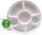 Venuscello 20 x Strong Disposable 7 Compartment 11 Inch Bagasse Plates Heavy Duty Bagasse Biodegradable Plates White Eco-Friendly & Compostable Party Plates