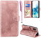 EASDNB Lederhülle für Samsung Galaxy S20 Hülle, Handyhülle für Galaxy S20 Flip Wallet PU Leder Case [Kartenfach] [Magnet] [Ständer] Prägung Klapphülle Schutzhülle für Samsung Galaxy S20, Rosa