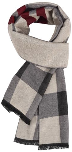Niwicee Schal Herren Plaid Schal Männer Winter Schlieren Warm Herrenschal Herbst Lang Winterschal, Elegant Herren-Schal 180x30cm (khaki)