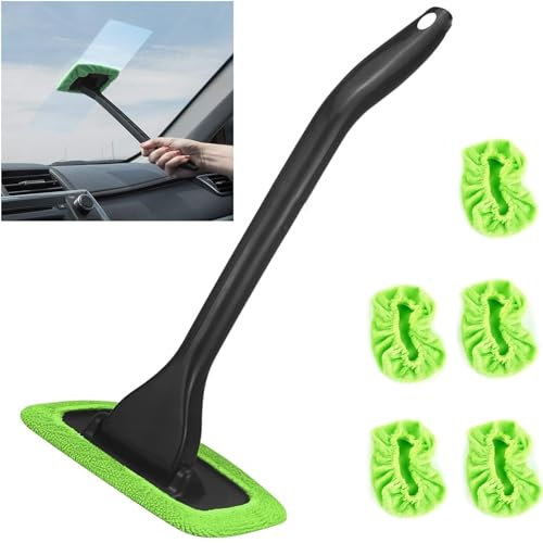 Hebterrka 5 piezas de herramienta de limpieza de parabrisas, varilla de limpieza para parabrisas de coche, paños de limpieza reutilizables para interior de coche, cepillos de lavado de coches sucios
