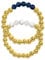happymaker - Edelstein Ring, Ring Set Mondstein und Lapislazuli mit vergoldeten 925 Silber Perlen auf elastischem Band, Gold Schmuck mit Edelsteinperlen für Frauen, handemade in Deutschland