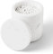 WORHE Q-Tip WH051 Bidon en marbre naturel avec couvercle, grande capacité, boîte de rangement pour cotons-tiges, boules de coton, tampon de maquillage, marbre naturel blanc