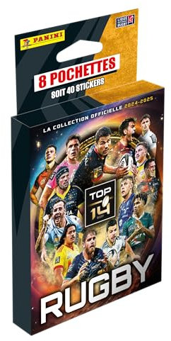 Panini Rugby Top 14 2024-2025 Blister 8 Pochettes, 004872KBF8, Bleu