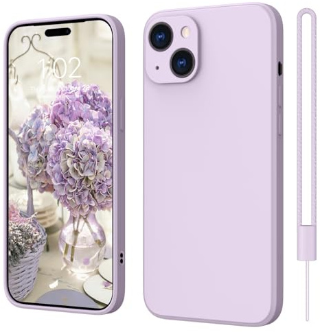 iPhone 14 Hülle Silikon Case, ElestBela Hanyhülle iPhone 14 Ultra Dünn Slim mit Microfiber, Kratzfeste Rundumschutz Case Schutzhülle Hülle für iPhone 14 6.1'' 2022 Lila