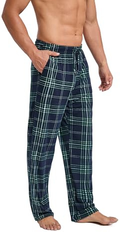 Dosieyeo Pantalon de pyjama pour homme - Long - Léger et aéré - Avec poches - Pantalon ample avec taille élastique - Pantalon de loisirs - M à 3XL