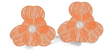 TTPSRY Orecchini Fiore Traforato Perla Centrale Eleganti Vintage Metallo Nero Gioielli Donna Stile Artistico Accessori Decorativi