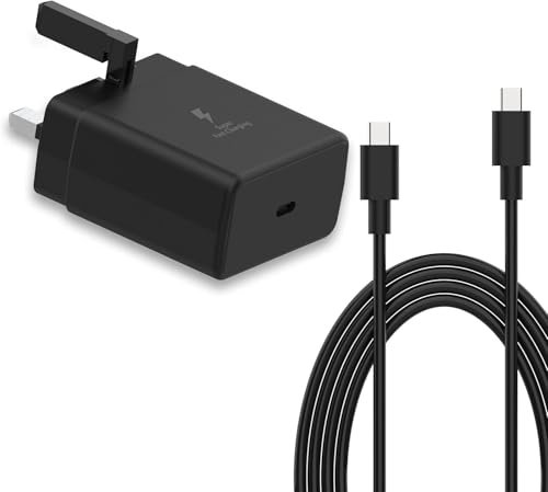 Hafiuege 45W Super Fast USB-C Charger for Samsung Galaxy S25 Ultra/S24 Ultra/S23 Ultra/S23/S22/S21+/A12/A13/A14/A15/A15/A25, 1.8M Type-C Cable
