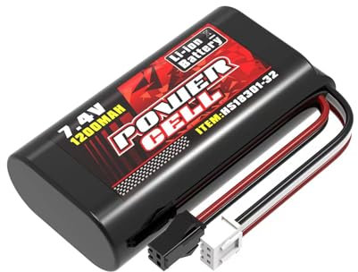 Womaqu 2S 1200mAh RC Auto Upgrade Accessories, 2S 7.4V 1200mAh Lithium-Ion Batterie de rechange RC pour 1/18 & Scale 18323 18303