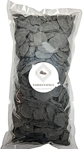 TODOSTONES Natürliche dekorative Steine: Lebendige Farben, um Ihren Raum zu verschönern, Vasen, Blumentöpfe, Tischdekoration (1,9 kg, graue Schiefer