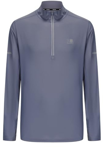 Karrimor Mens Long Sleeve Zip Top Stone Grey XL