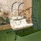 OHS Double Egg Chair, Rattan Hanging Swing Chair with Soft Thick Cushion and 2 Headrest Pillow Included Indoor/Outdoor Use 2 Seater Garden Swing Chairs, Natural