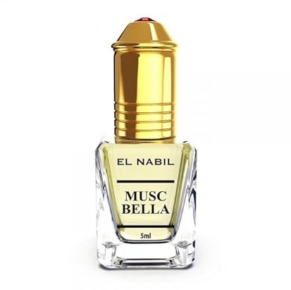 El Nabil Musc Bella, Parfum Oriental 5ml, Notes de Poire, Fleur d'Oranger, Vanille
