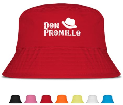 Prozente Momente Don Promillo - Fischerhut - Lustiger Fischerhut – Der perfekte Sonnenhut für Herren & Damen – Ideal als Malle-Outfit, Party-Accessoire & Festival-Eimerhut für den Strand